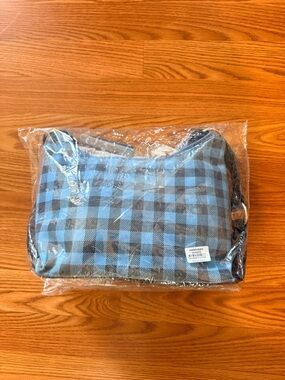 Blue and Black Plaid Shoulder Bag